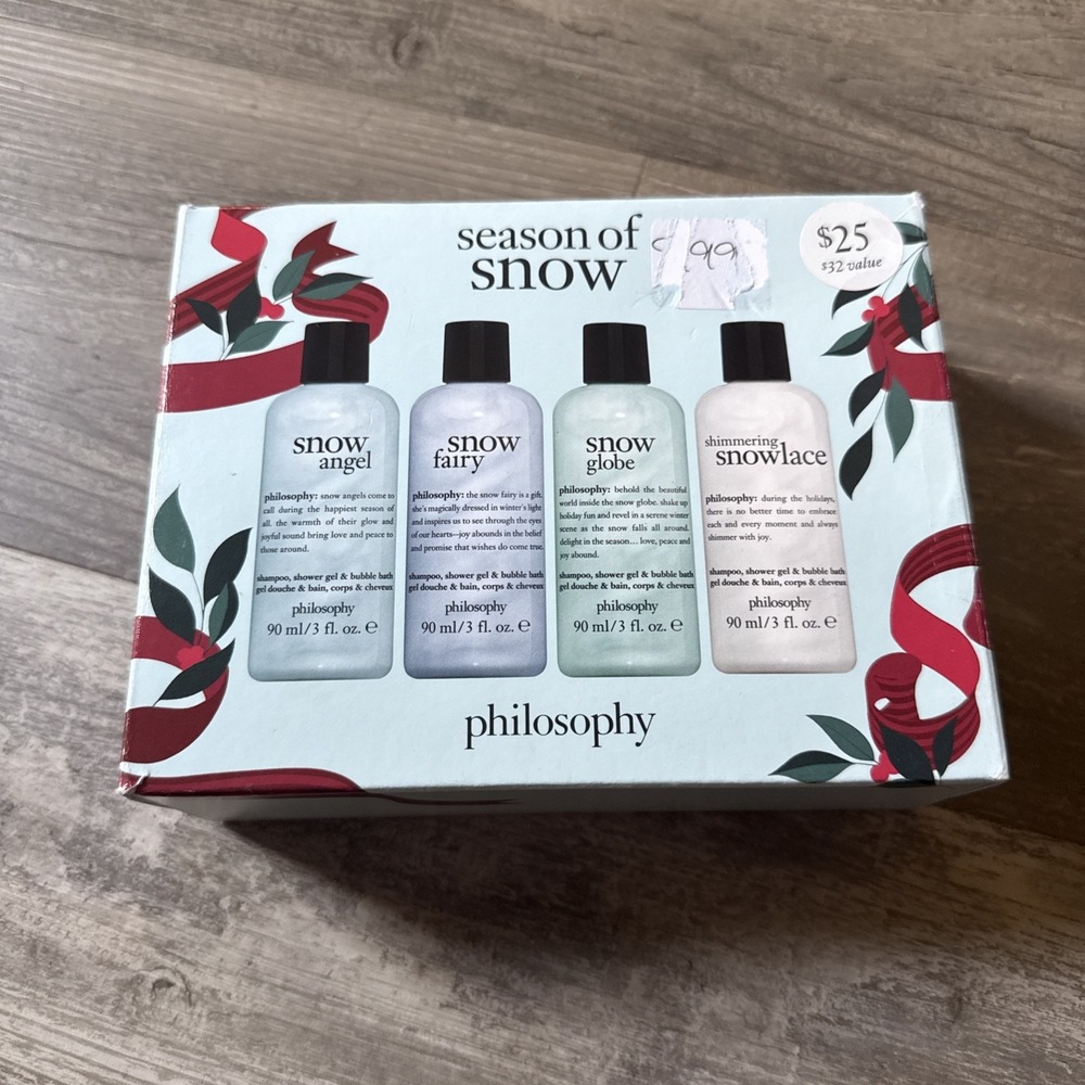 Philosophy Season Of Snow 4 Piece Shower Gel Gift Set 3 fl. oz. ea.   NEW IN BOX